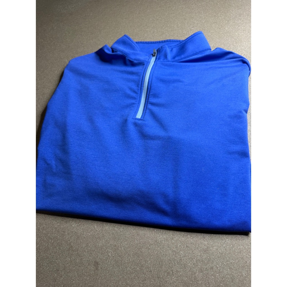 Peter Millar Crown Sport Mens XL Royal Blue Quarter Zip Golf Pullover Sweater